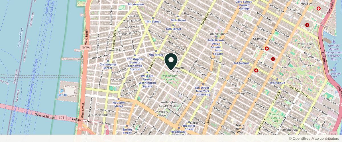 Map showing Washington Square Dermatology in New York, New York