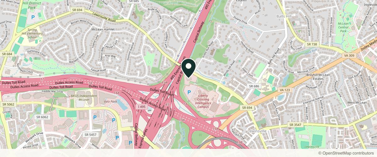 Map showing Washingtonian Plastic Surgery in Rockville, Maryland