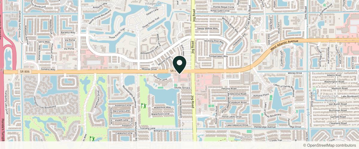 Map showing Water's Edge Dermatology - Delray Beach in Delray Beach, Florida