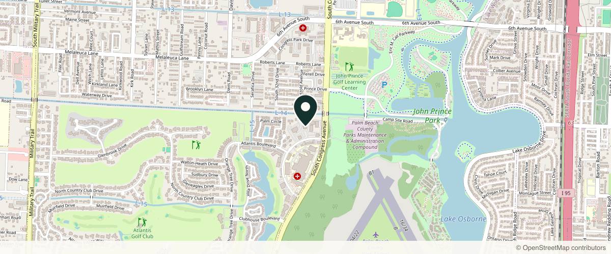 Map showing Water's Edge Dermatology - Lake Worth in West Palm Beach, Florida