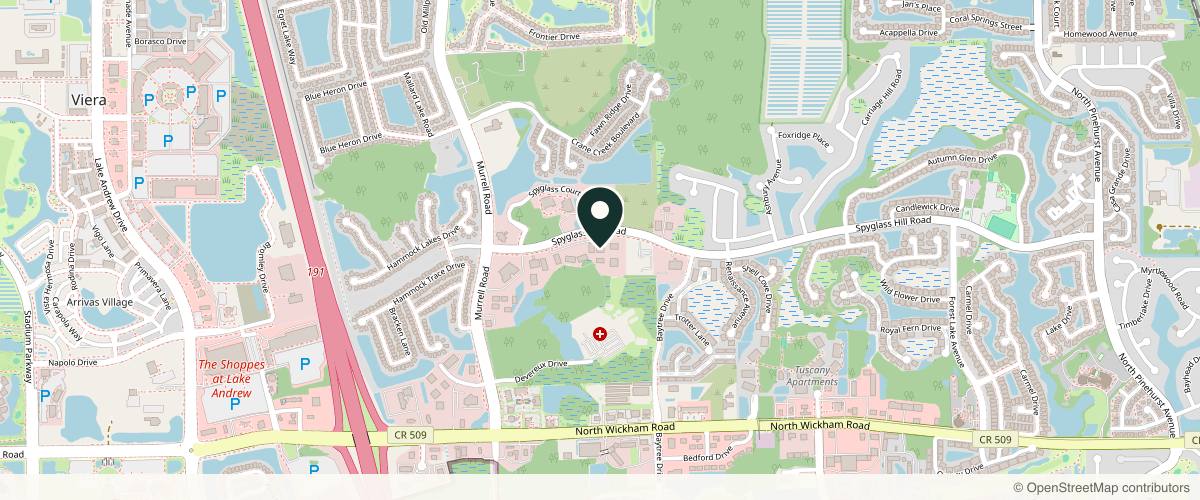 Map showing Water's Edge Dermatology - Viera in Melbourne, Florida