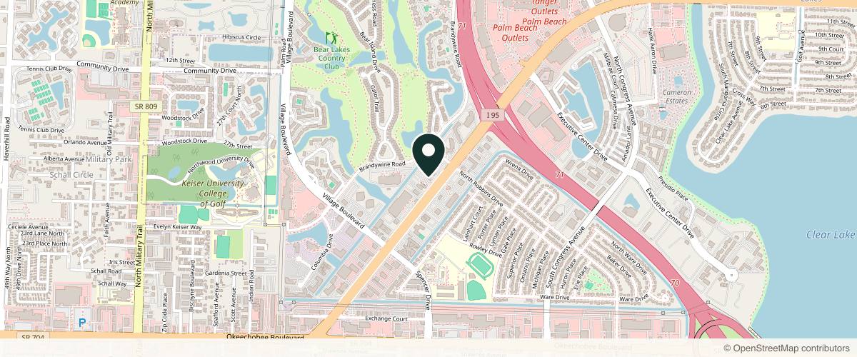 Map showing Water's Edge Dermatology - West Palm Beach - Palm Beach Lakes in West Palm Beach, Florida
