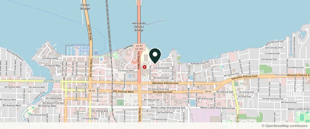 Map showing Waterside Dermatology in Bradenton, Florida