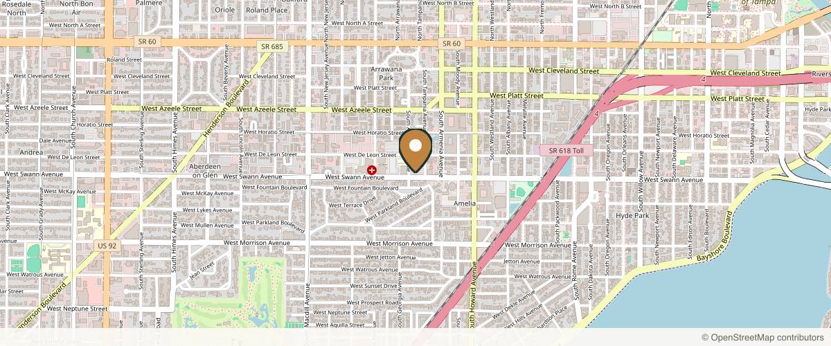 Map showing Watt Plastic Surgery in Tampa, Florida