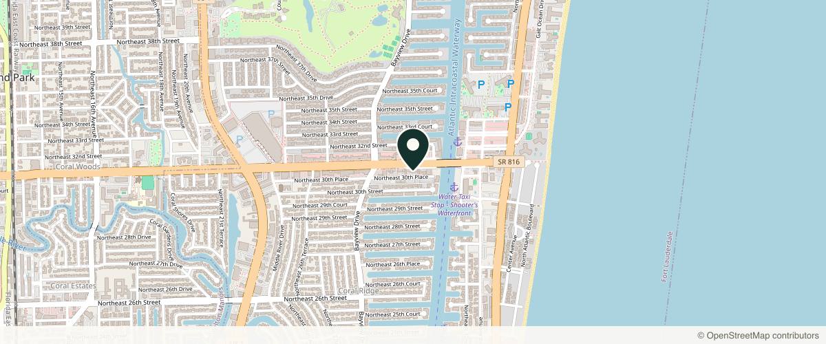 Map showing Waverly DermSpa in Fort Lauderdale, Florida