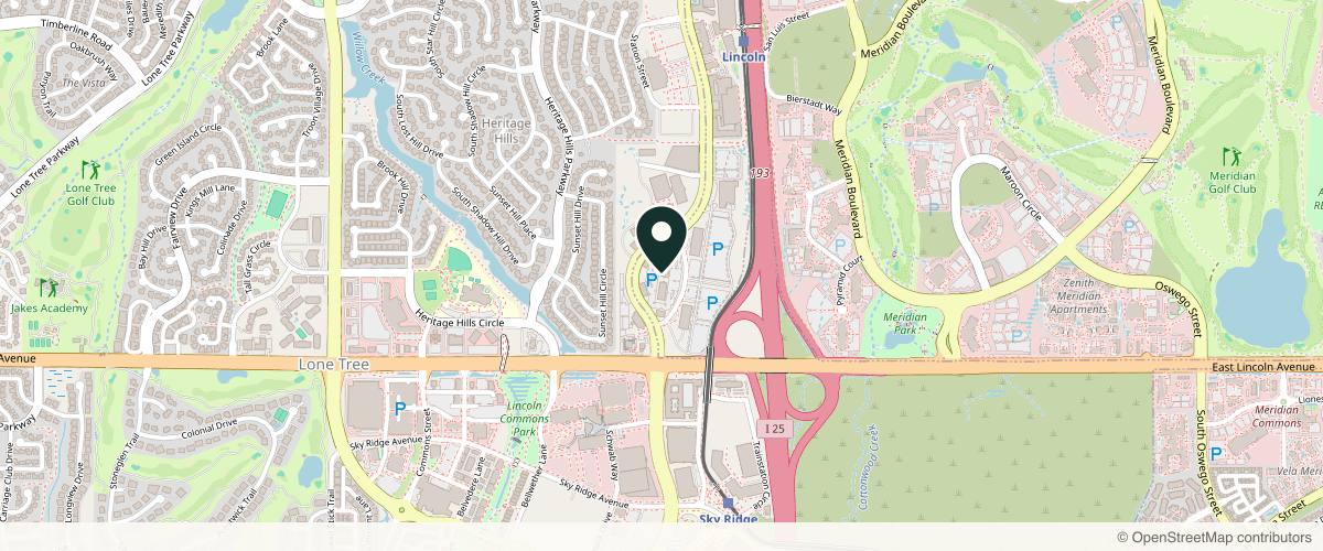 Map showing Weber Facial Plastic Surgery in Denver, Colorado