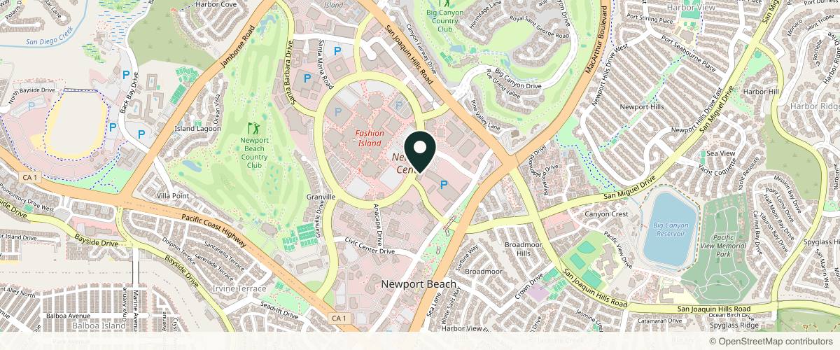 Map showing West Dermatology Newport Beach in Newport Beach, California