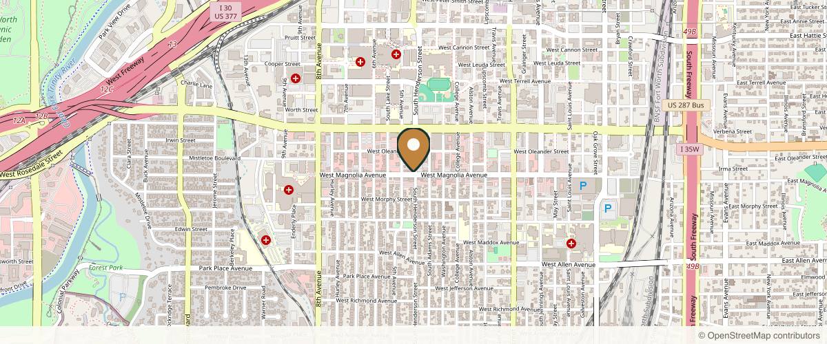 Map showing West Magnolia Plastic Surgery in Fort Worth, Texas