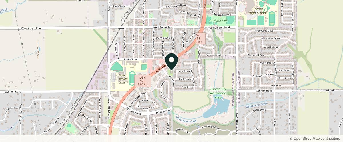 Map showing West Omaha Dermatology in Omaha, Nebraska