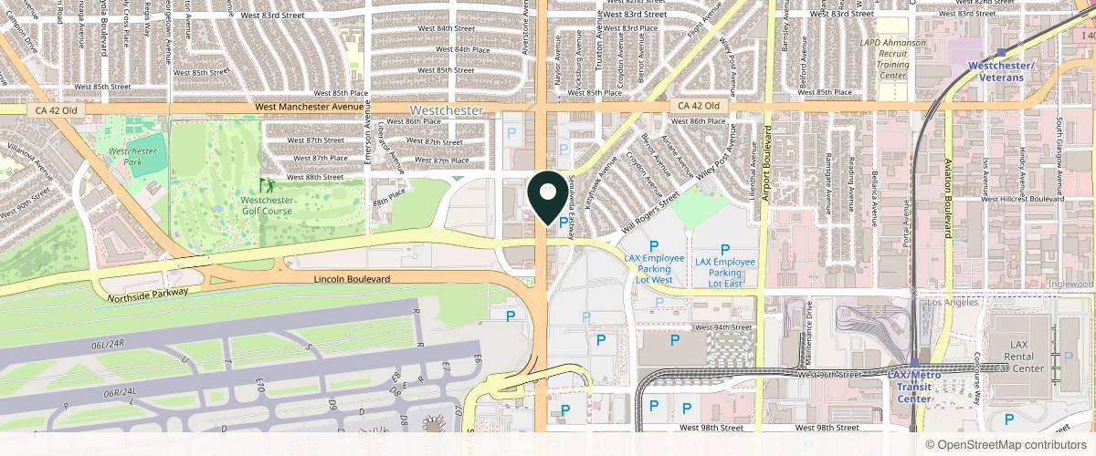 Map showing Westchester Dermatology Medical Clinic in Los Angeles, California
