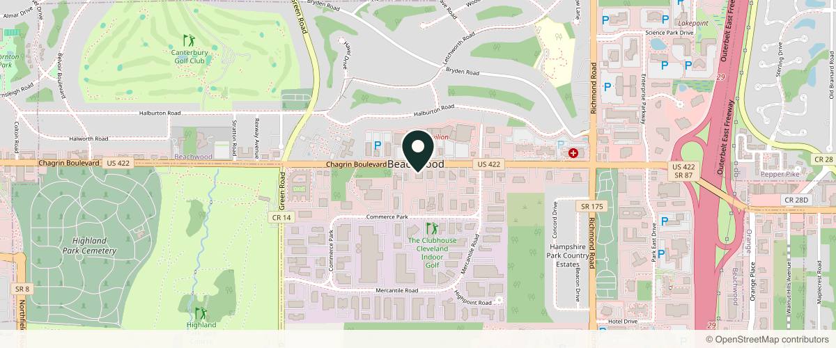 Map showing Western Reserve Dermatology, Inc. in Cleveland, Ohio