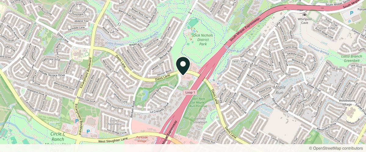 Map showing Westlake Dermatology & Cosmetic Surgery - South Austin in Austin, Texas