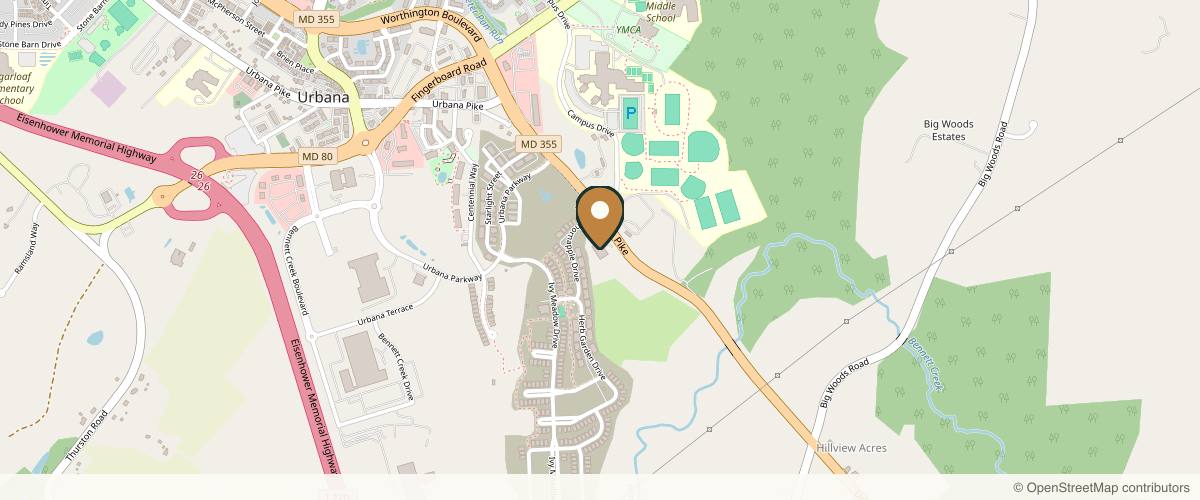 Map showing Will Surgical Arts: Dr. Michael J. Will MD, DDS, FACS Brian Will MD, DDS in Frederick, Maryland