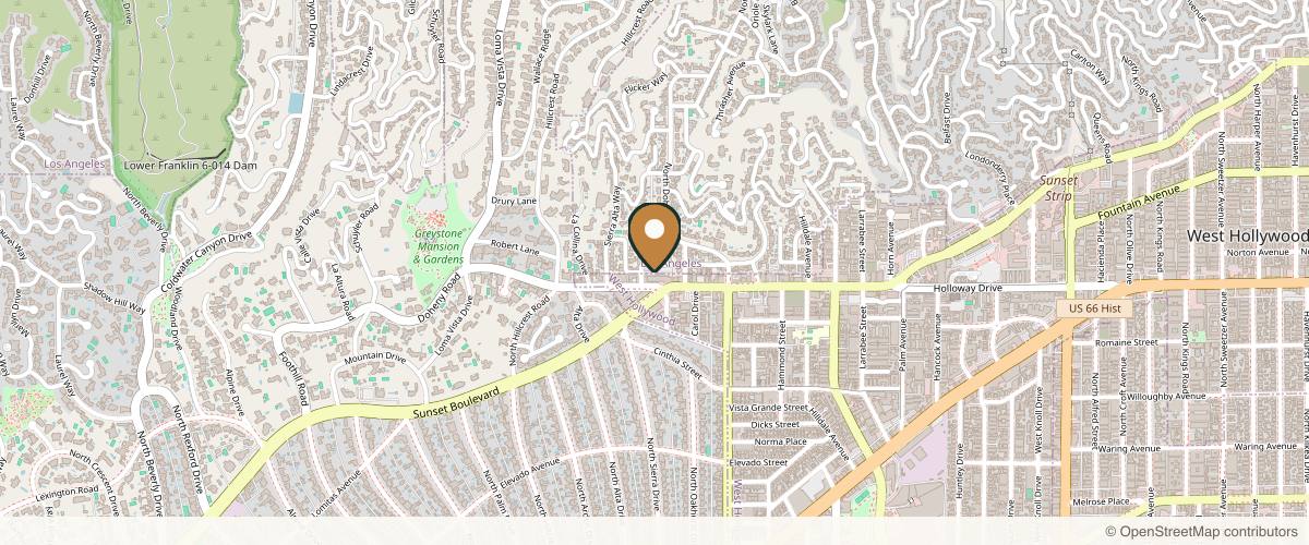 Map showing William Bruno Plastic Surgery in Los Angeles, California