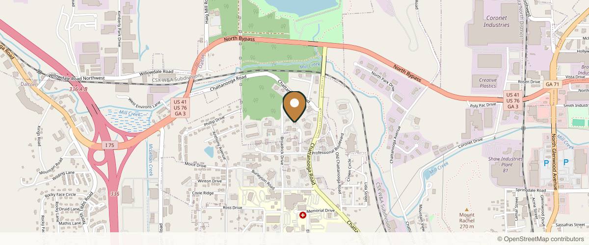 Map showing Williams Plastic Surgery: Joel A Williams MD in Chattanooga, Tennessee