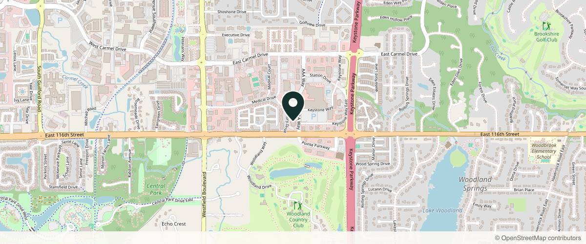 Map showing Winslow Facial Plastic Surgery: Catherine Winslow MD in Carmel, Indiana
