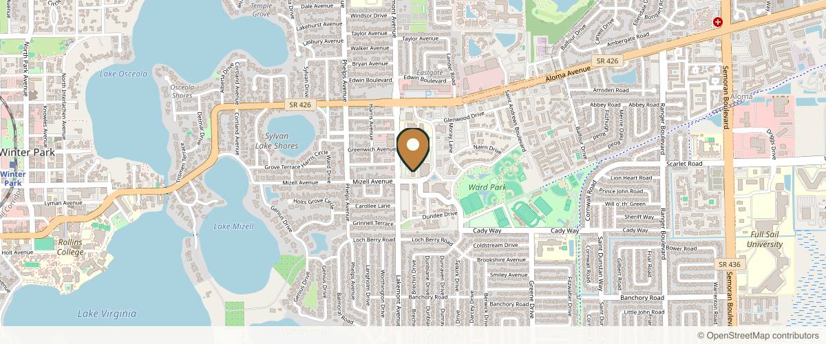Map showing Winter Park Plastic Surgery & Laser Center in Winter Park, Florida