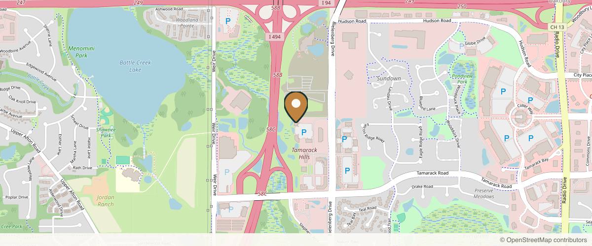Map showing Woodbury Plastic Surgery, David Thao, MD in Minneapolis, Minnesota