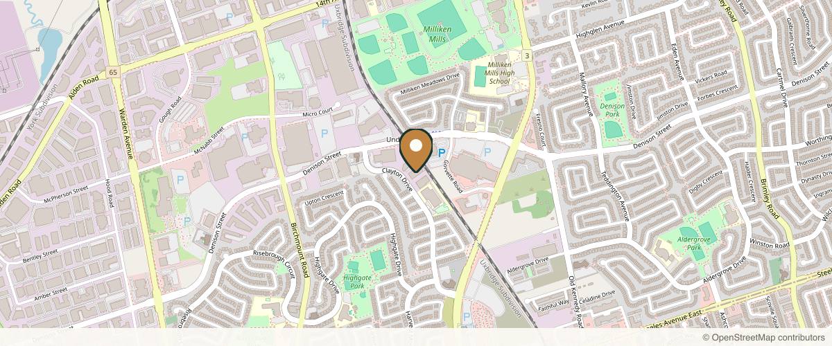 Map showing X+Y Cosmetic Clinic in Markham, Ontario