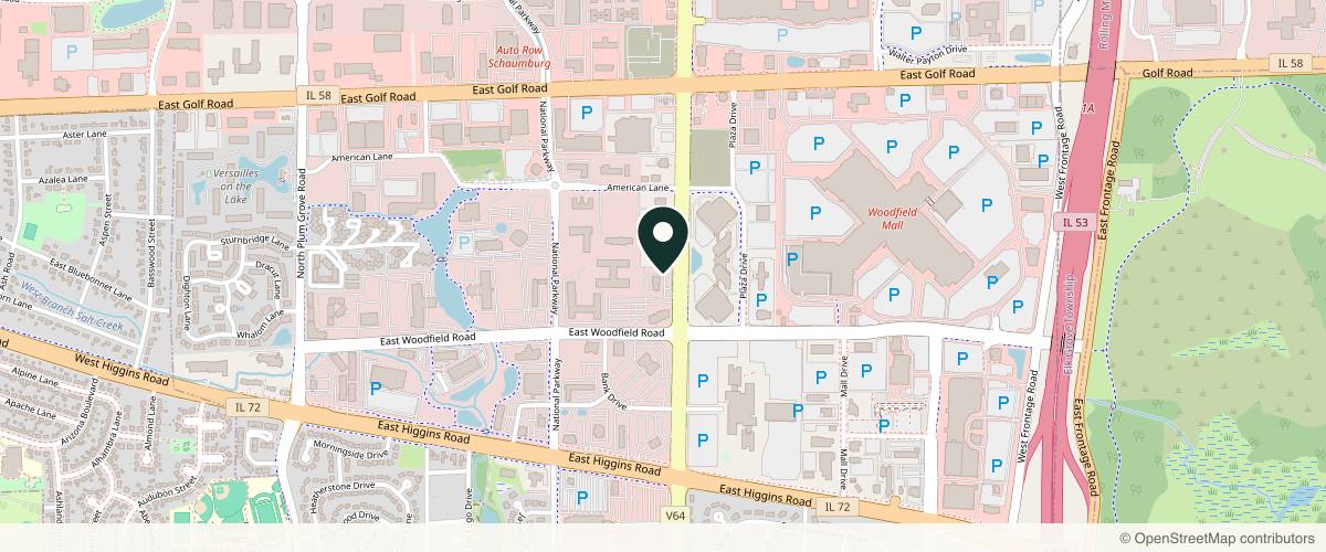 Map showing Yazan Alghalith, MD in Schaumburg, Illinois
