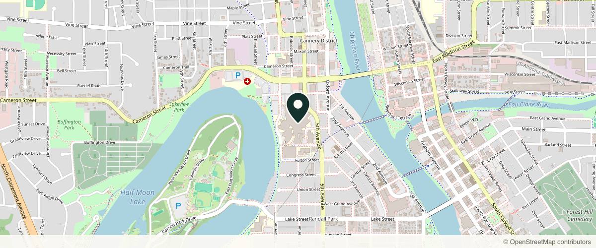 Map showing Yvonne Pierpont, MD in Eau Claire, Wisconsin