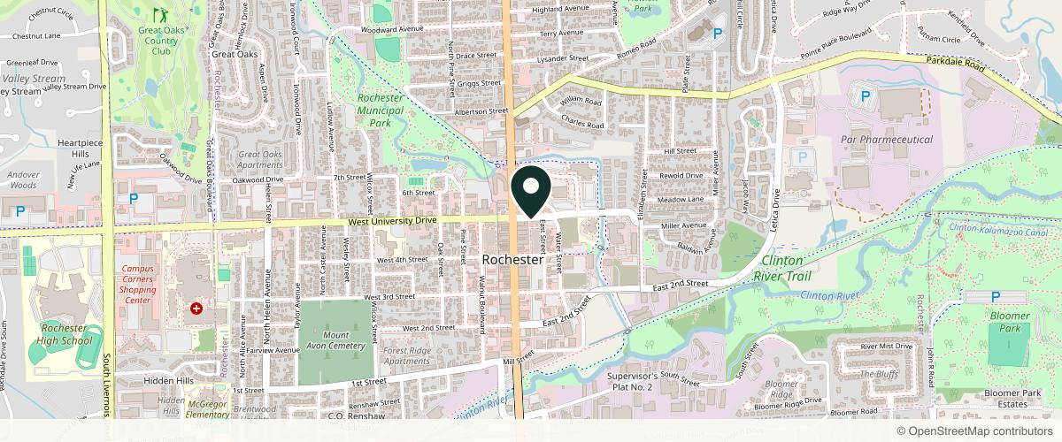 Map showing Zare Cosmetic Surgery and Med Spa in Rochester, Michigan