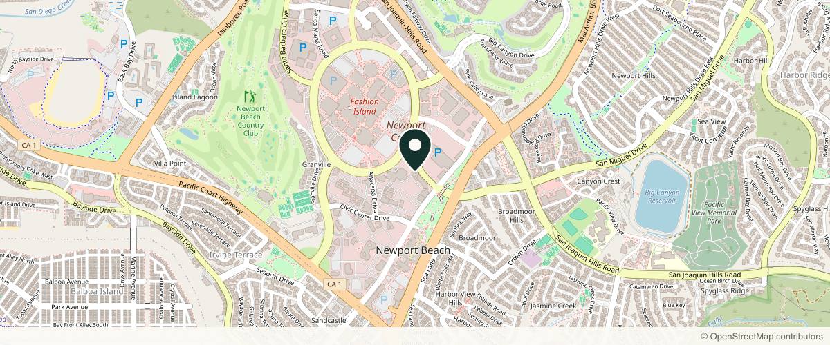 Map showing ZENA Medical in Newport Beach, California