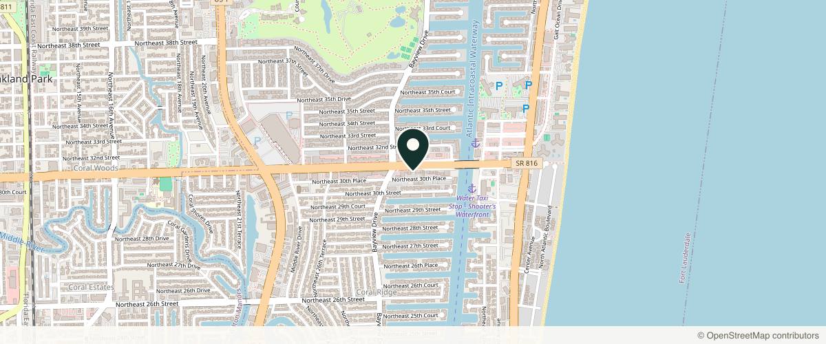 Map showing ZROC DERM in Fort Lauderdale, Florida